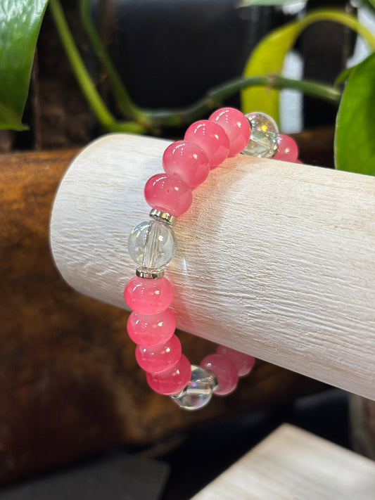 "Charley" - Handmade Glass Beaded Stretch Bracelet
