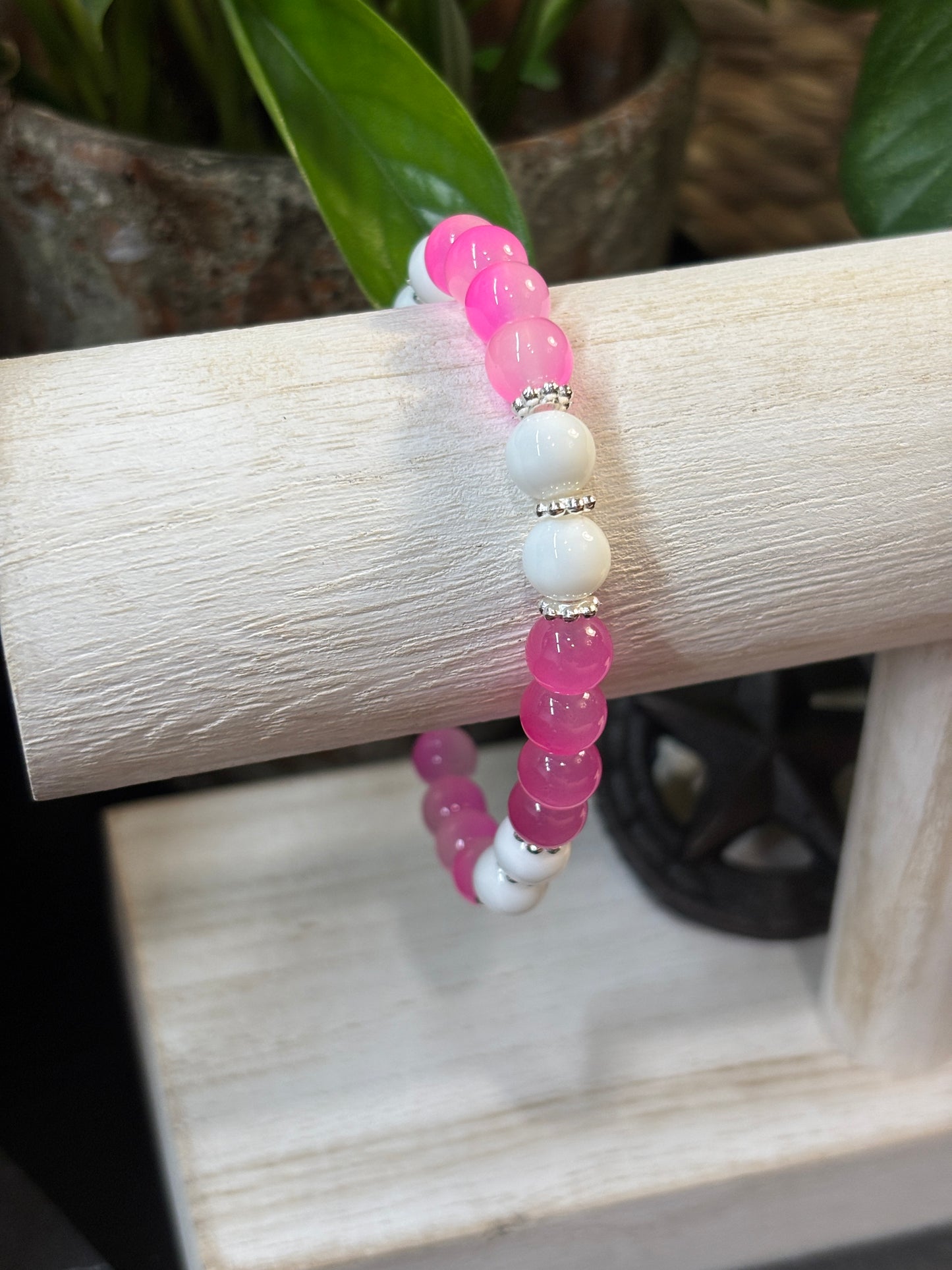 "Penny II" - Handmade Glass Beaded Stretch Bracelet