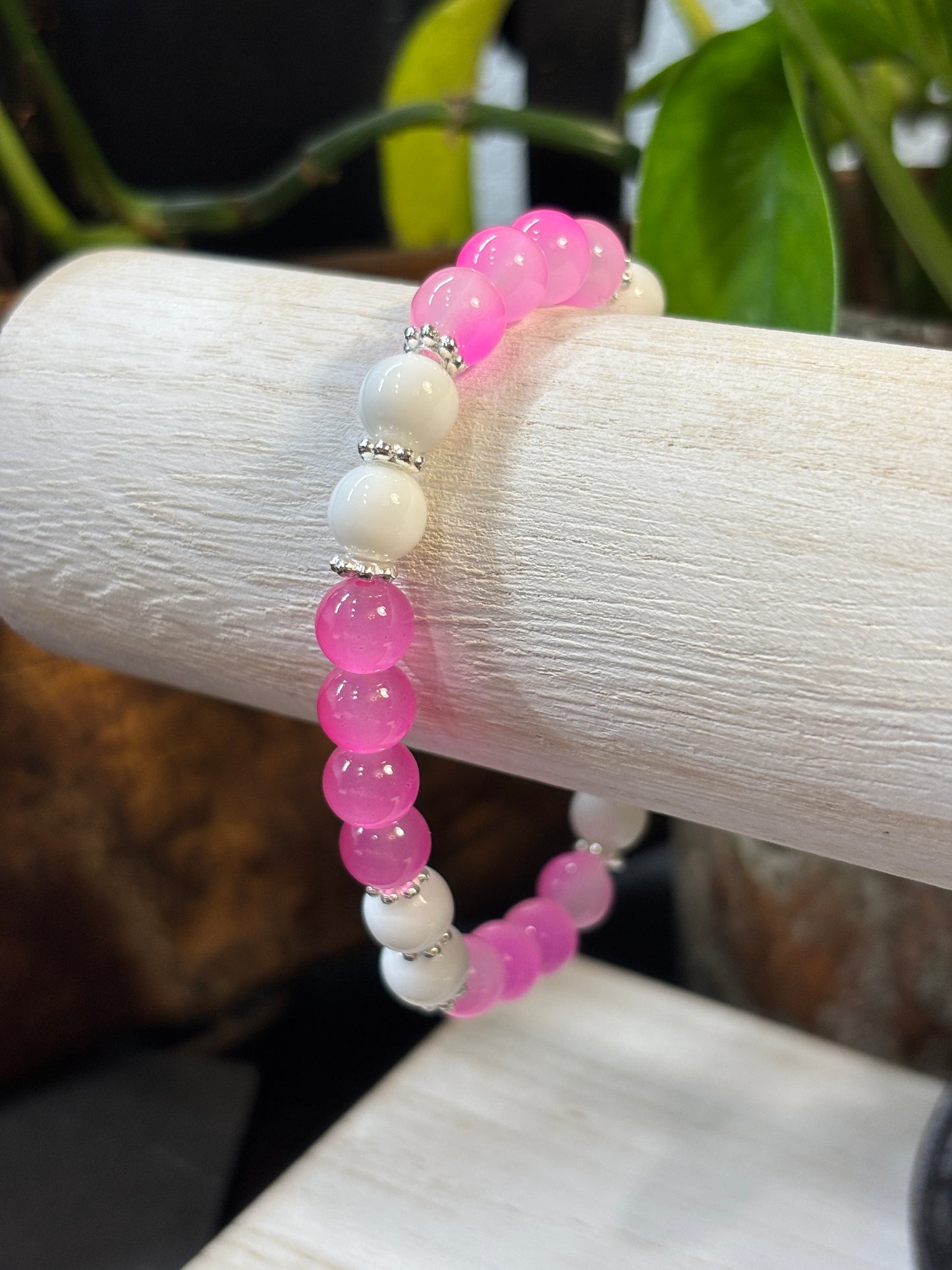 "Penny II" - Handmade Glass Beaded Stretch Bracelet