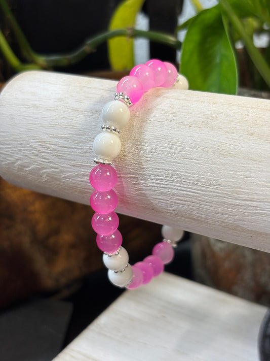 "Penny II" - Handmade Glass Beaded Stretch Bracelet