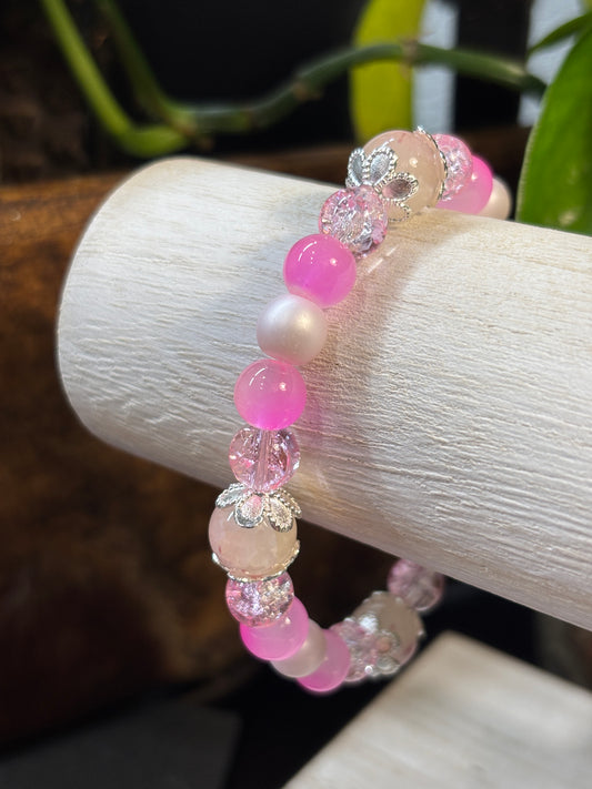 "Peyton" - Handmade Glass Beaded Stretch Bracelet