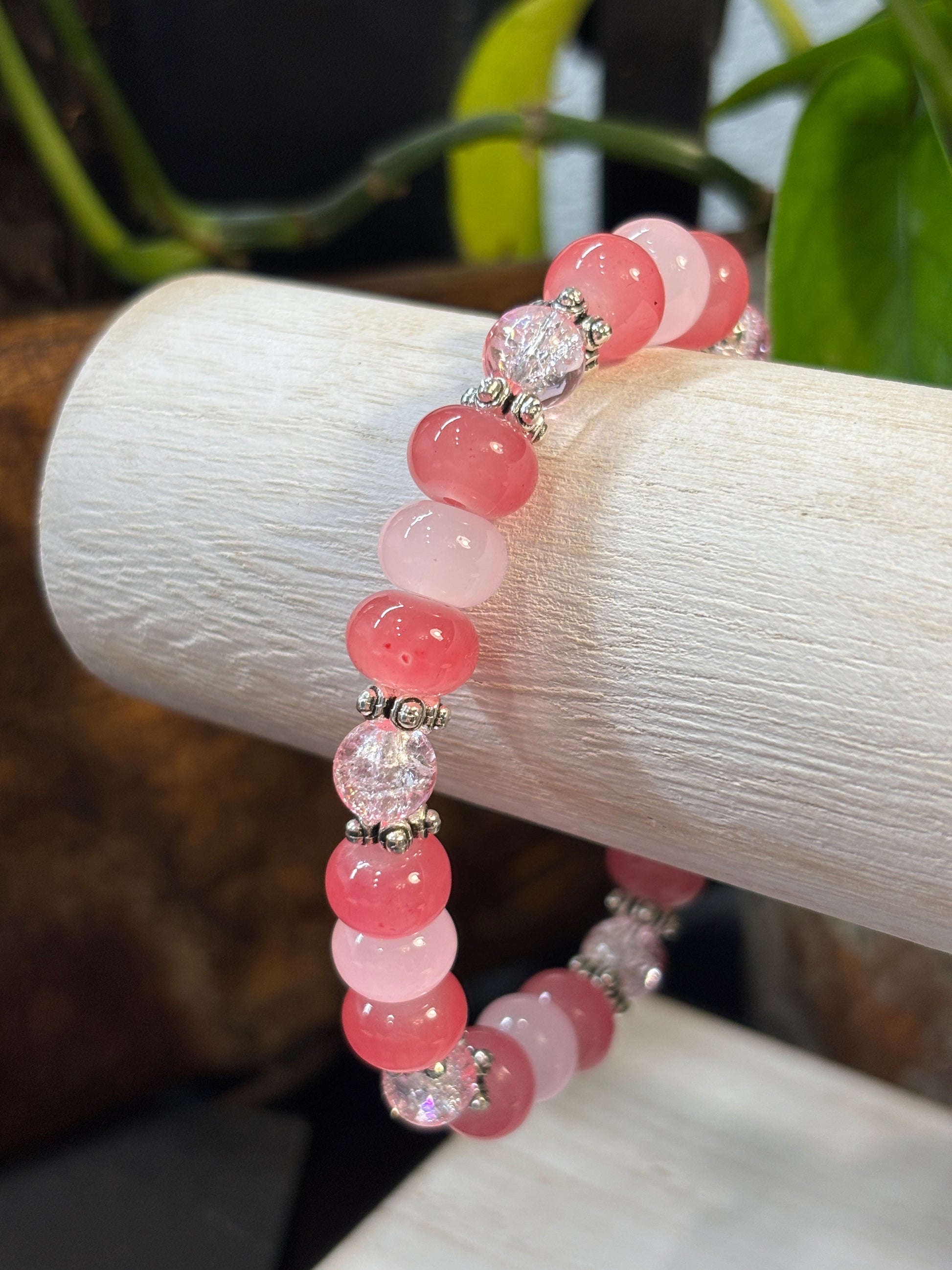Tabitha  Handmade Glass Beaded Stretch Bracelet - 1