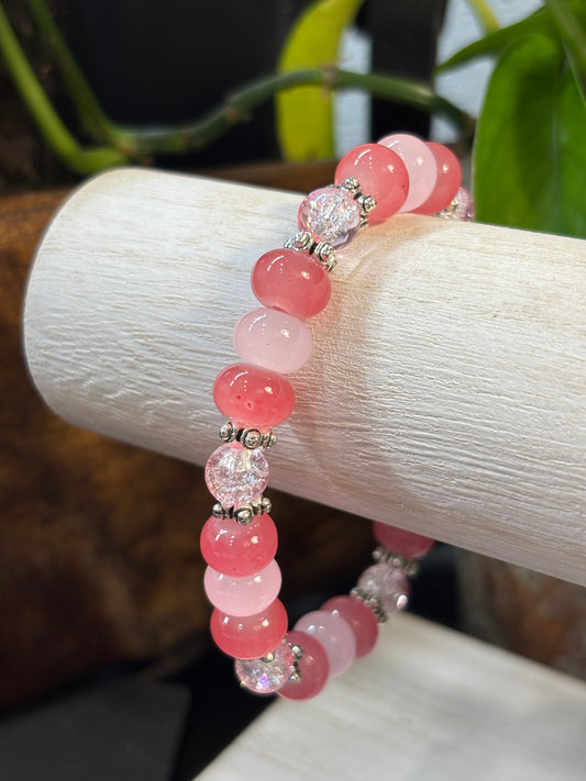 "Tabitha" - Handmade Glass Beaded Stretch Bracelet