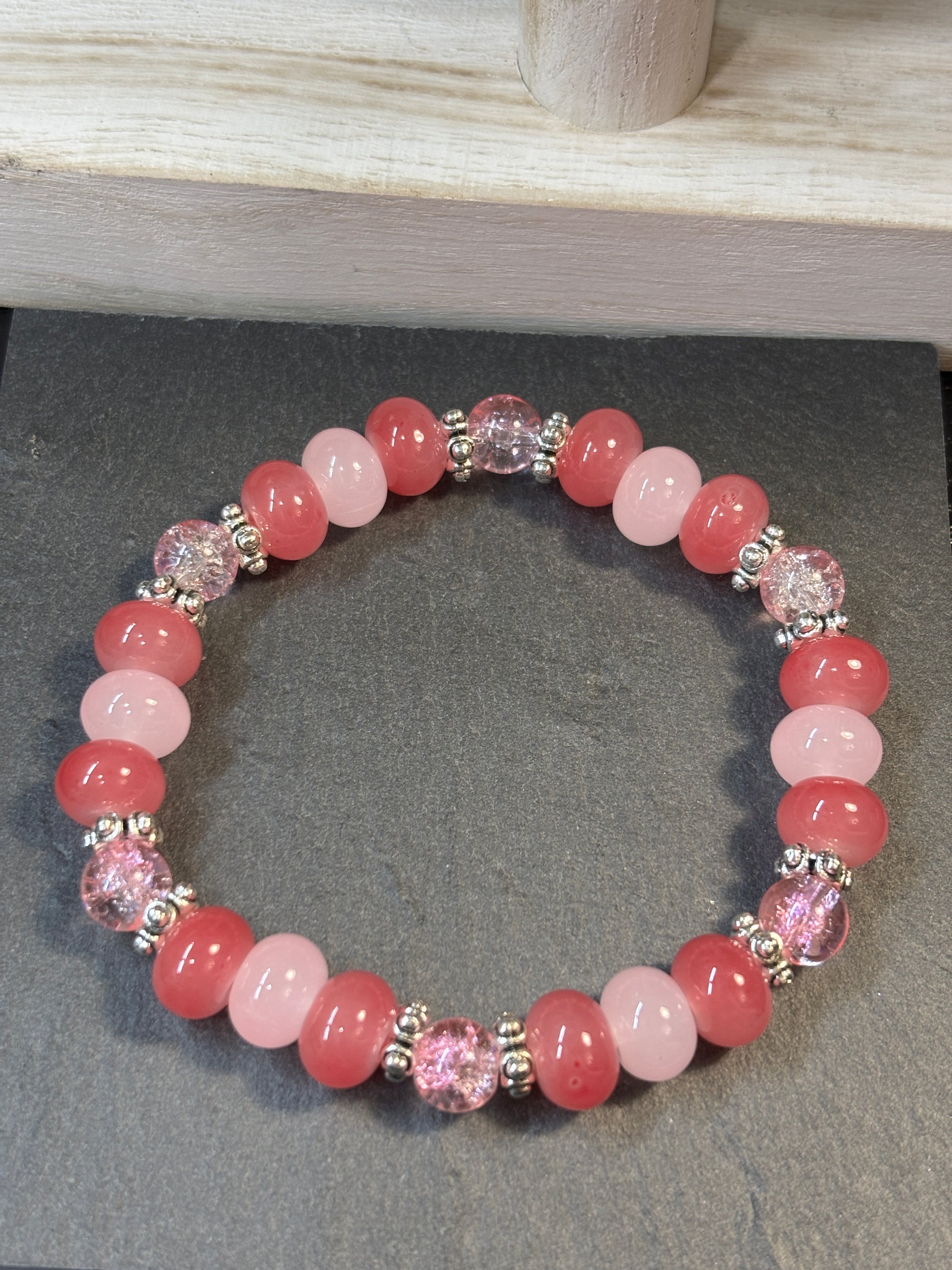 Tabitha  Handmade Glass Beaded Stretch Bracelet - 3