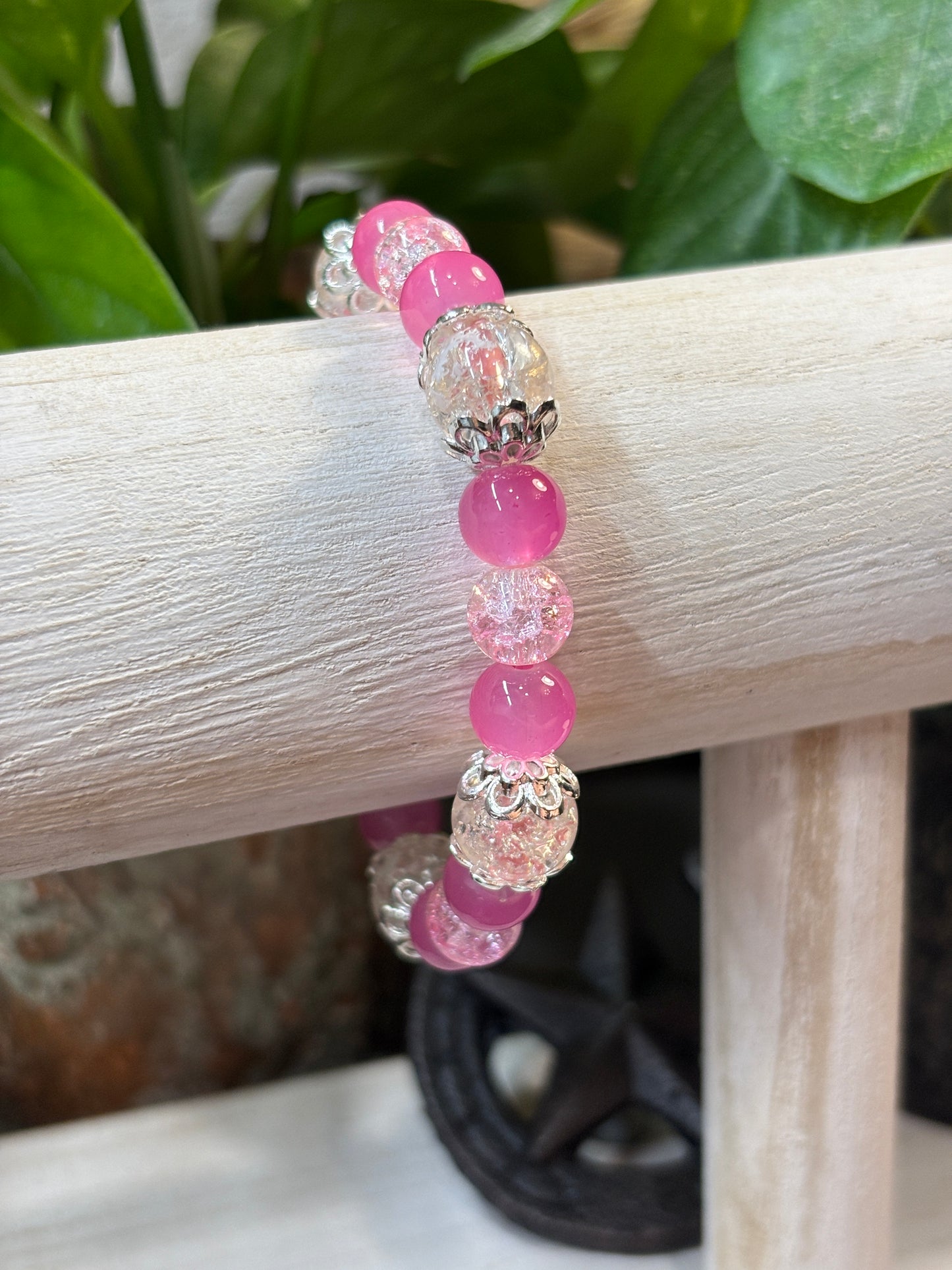 "Alexis II" - Handmade Glass Beaded Stretch Bracelet