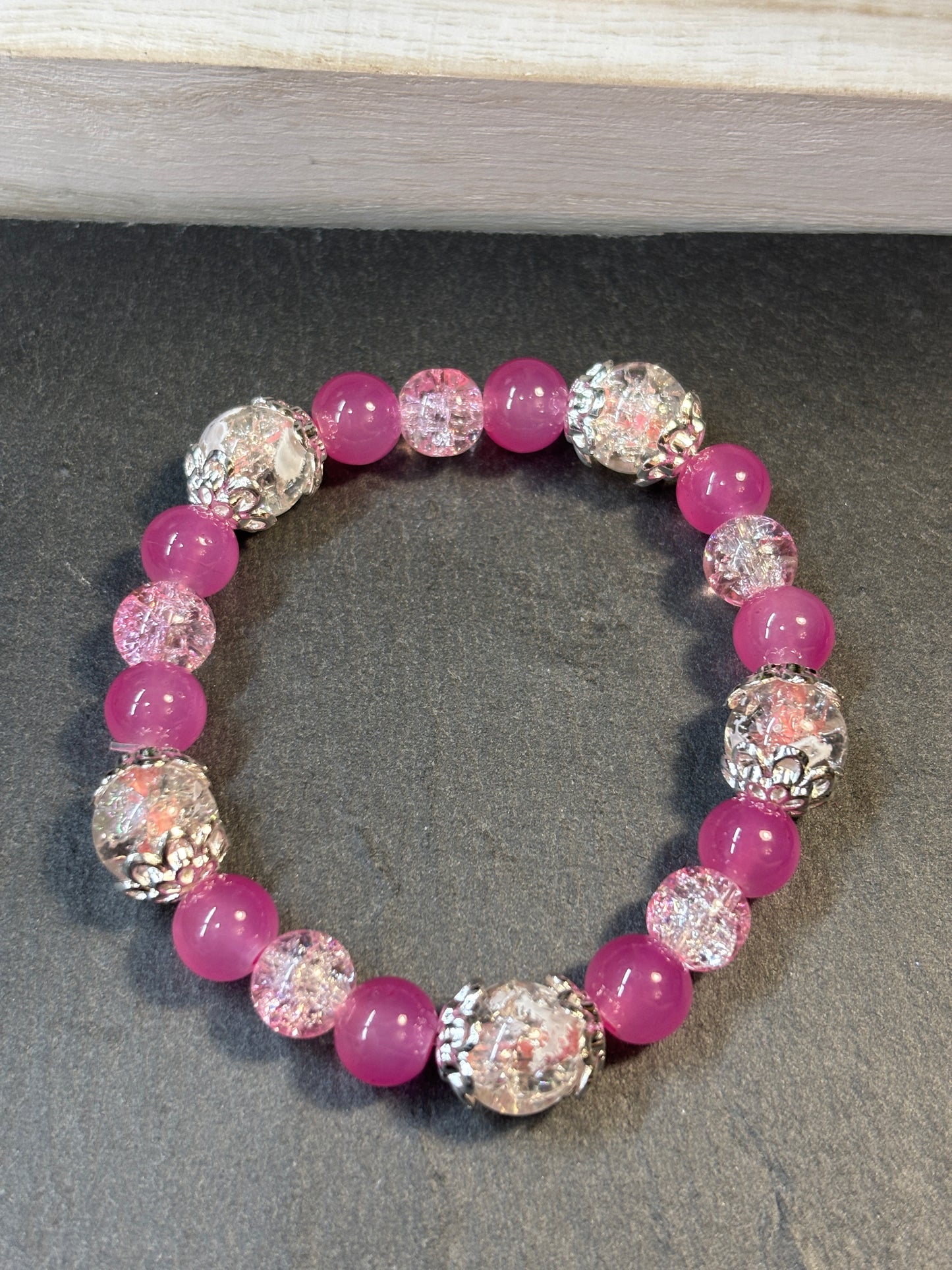 "Alexis II" - Handmade Glass Beaded Stretch Bracelet