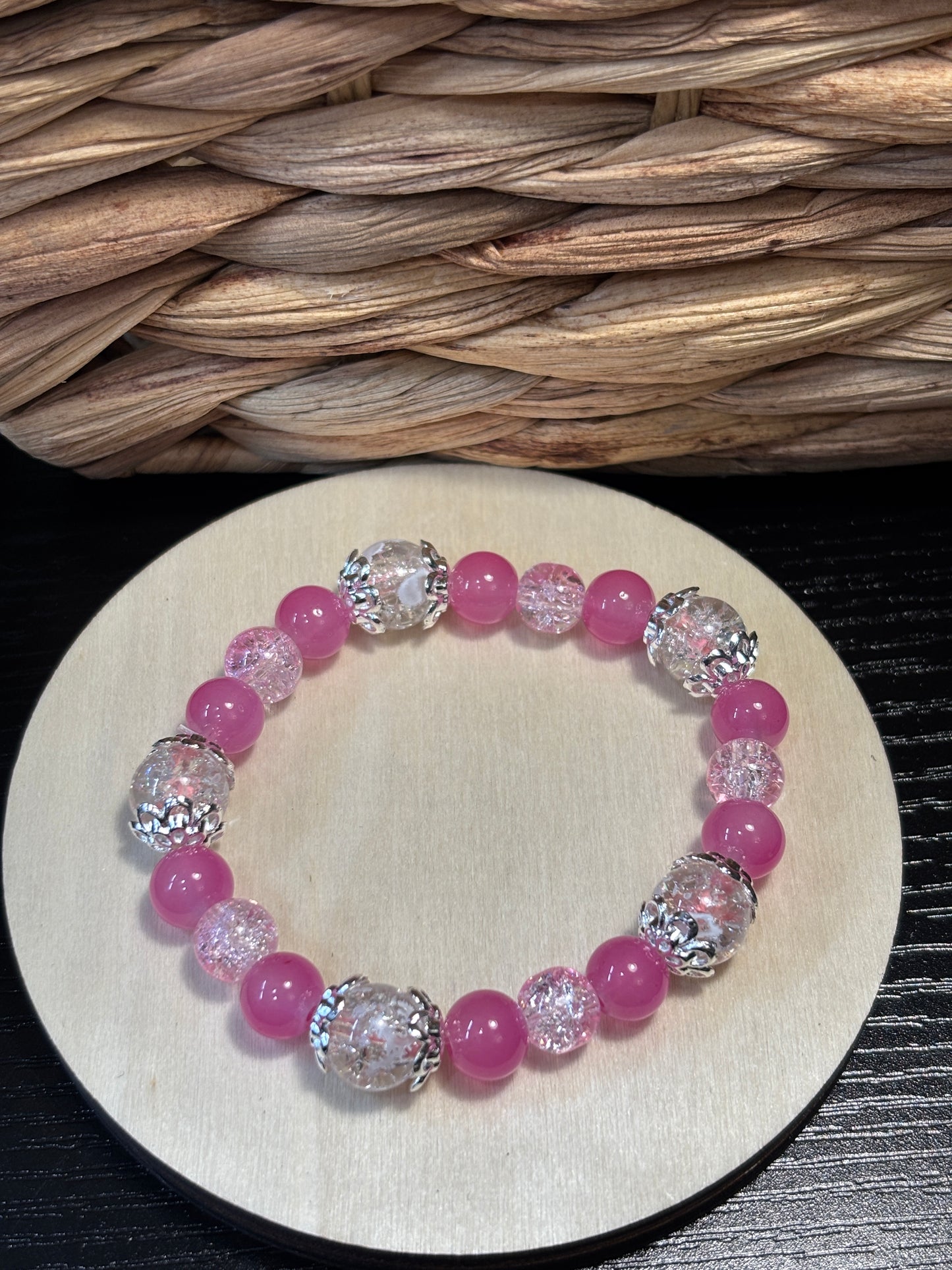 "Alexis II" - Handmade Glass Beaded Stretch Bracelet