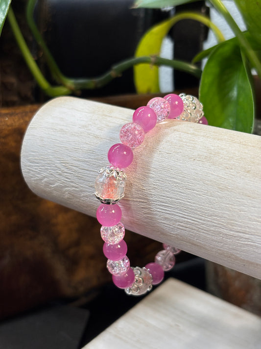 "Alexis" - Handmade Glass Beaded Stretch Bracelet