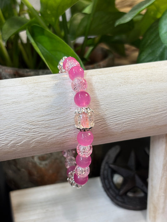 "Alexis" - Handmade Glass Beaded Stretch Bracelet