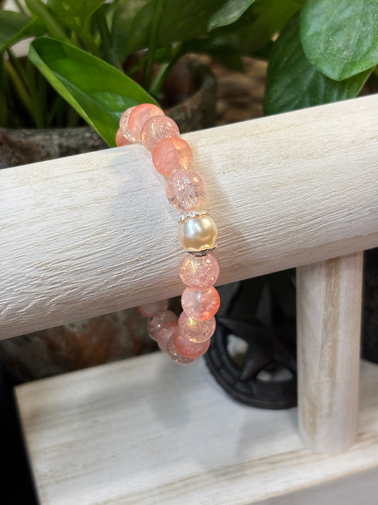 "Claire" - Handmade Glass Beaded Stretch Bracelet
