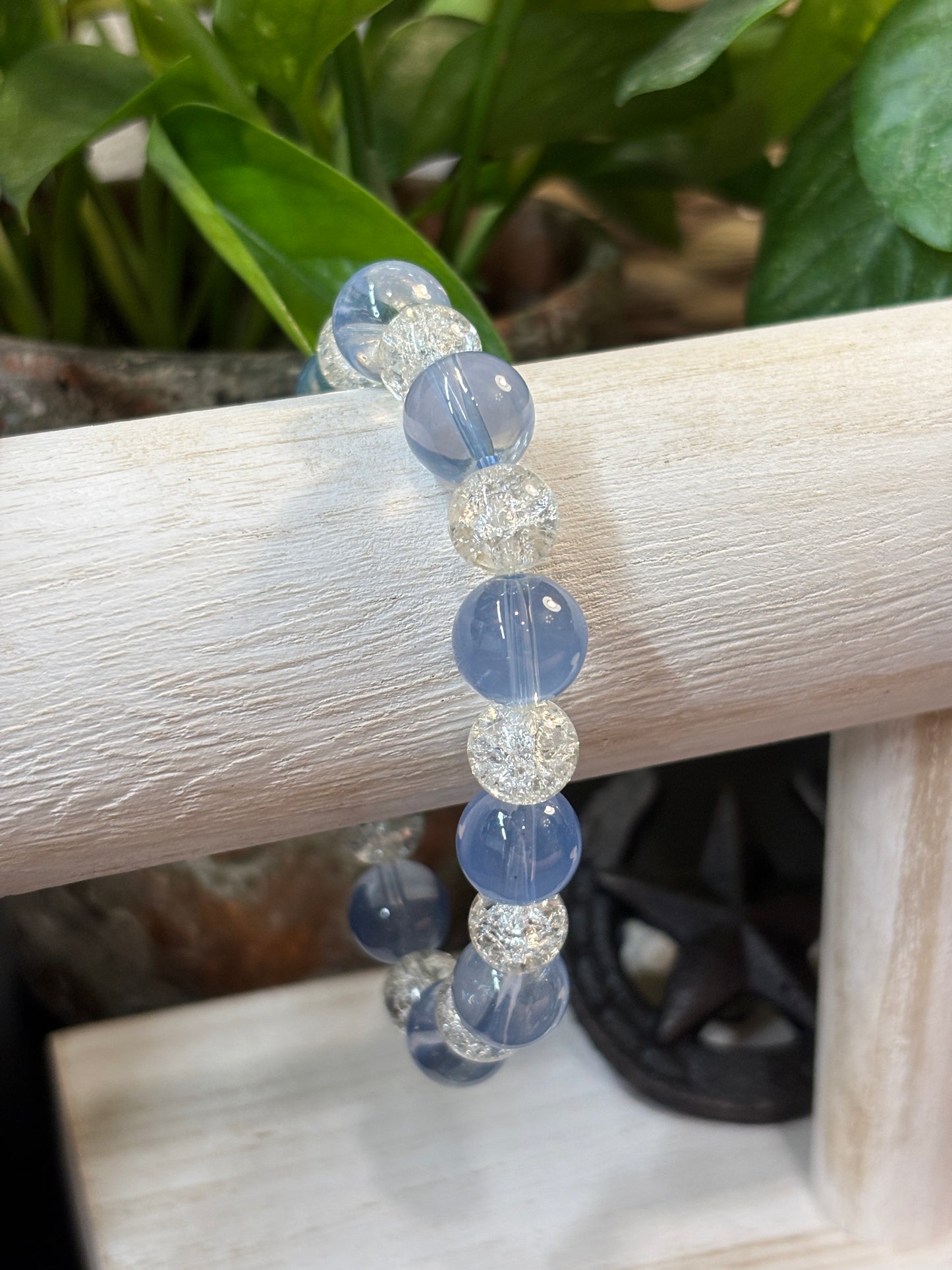 "Brandy" - Handmade Glass Beaded Stretch Bracelet