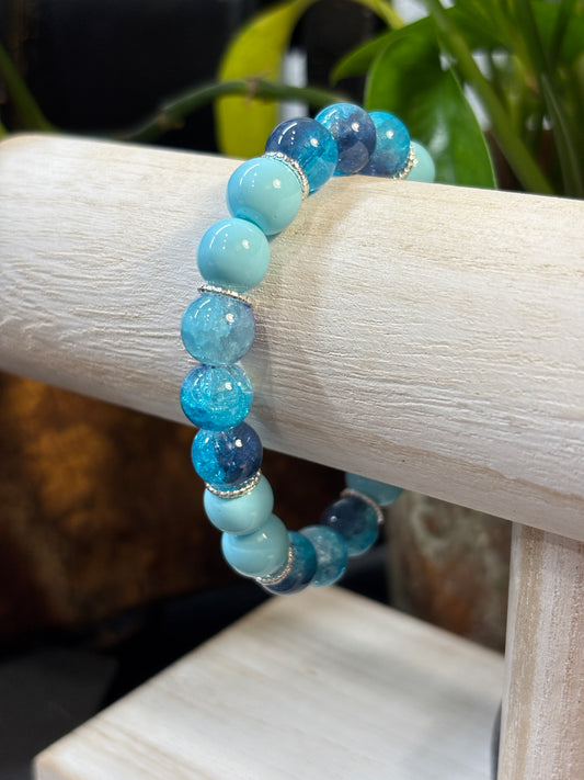 "Sylvia" - Handmade Glass Beaded Stretch Bracelet