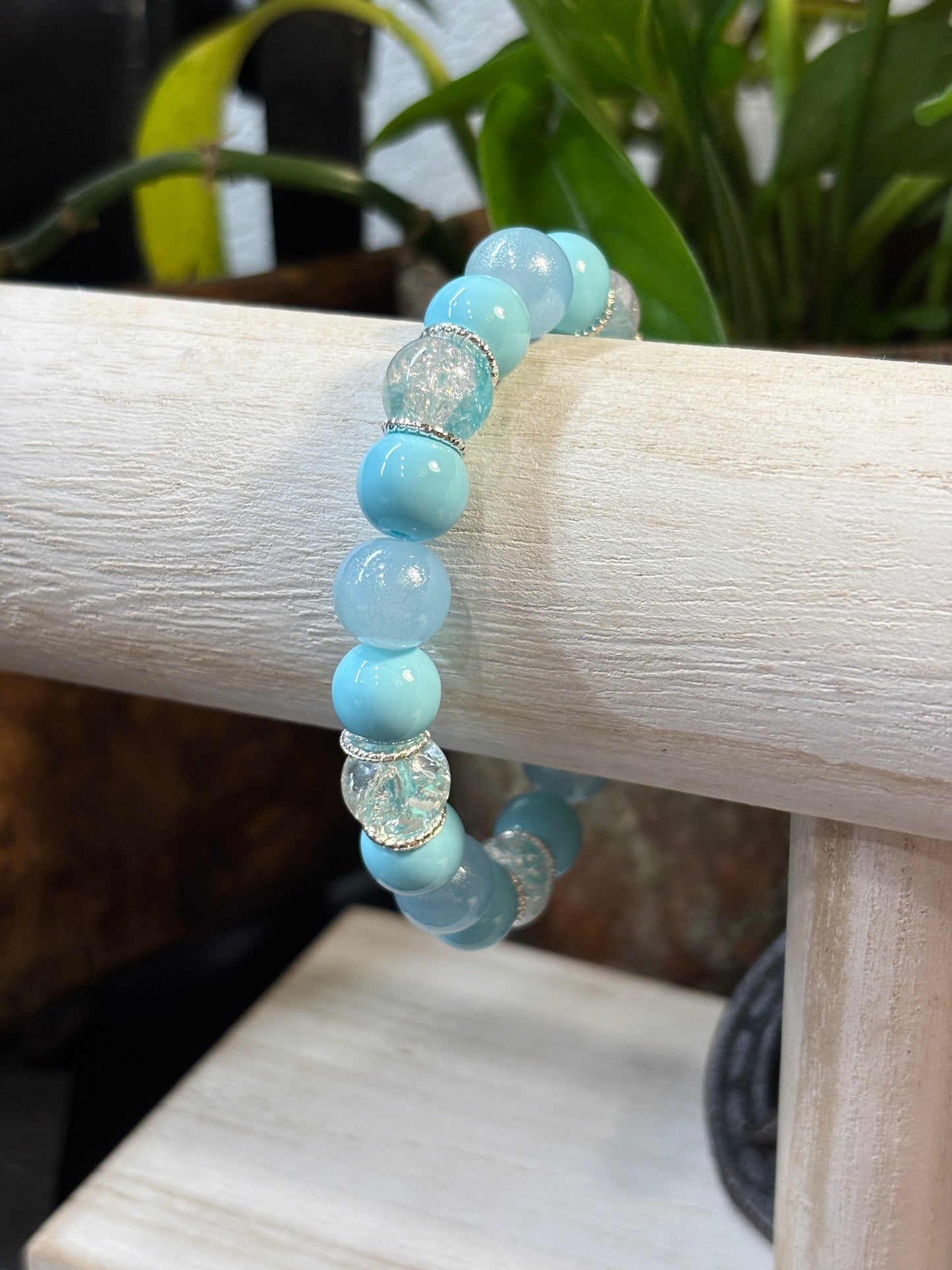 "Connie" - Handmade Glass Beaded Stretch Bracelet
