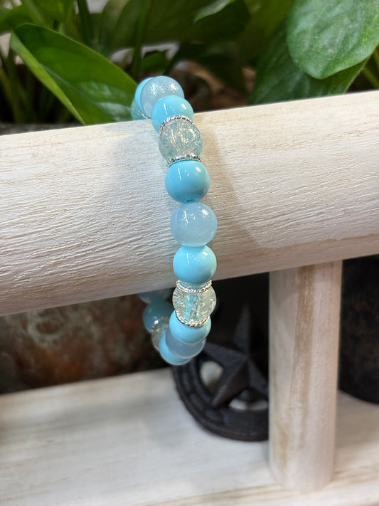 "Connie" - Handmade Glass Beaded Stretch Bracelet