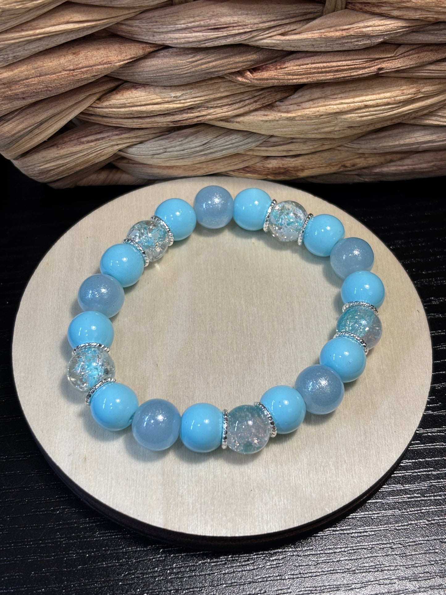 "Connie" - Handmade Glass Beaded Stretch Bracelet