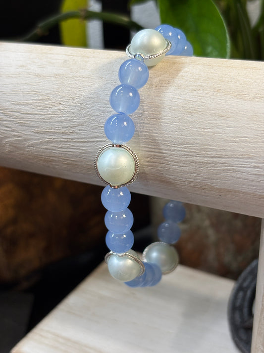 "Danica" - Handmade Glass Beaded Stretch Bracelet