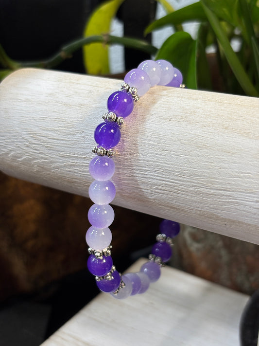 "Paige" - Handmade Glass Beaded Stretch Bracelet