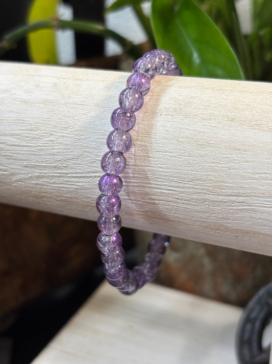 "Sparkling Grapes" - Handmade Glass Beaded Stretch Bracelet