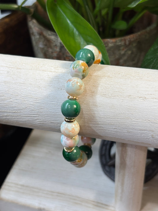 "Jackie II" - Handmade Glass Beaded Stretch Bracelet