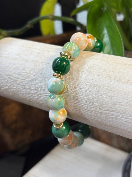 "Jackie" - Handmade Glass Beaded Stretch Bracelet