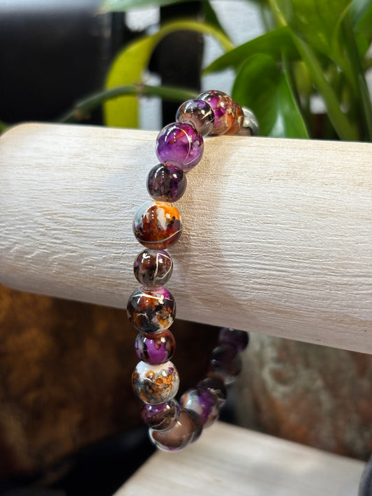"Remington" - Handmade Glass Beaded Stretch Bracelet