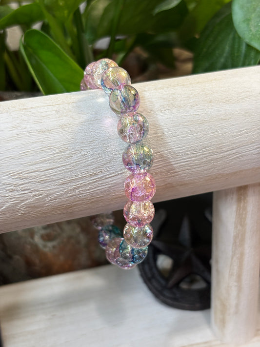 "Celeste" - Handmade Glass Beaded Stretch Bracelet