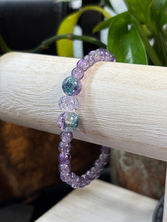 "Jasmine" - Handmade Glass Beaded Stretch Bracelet