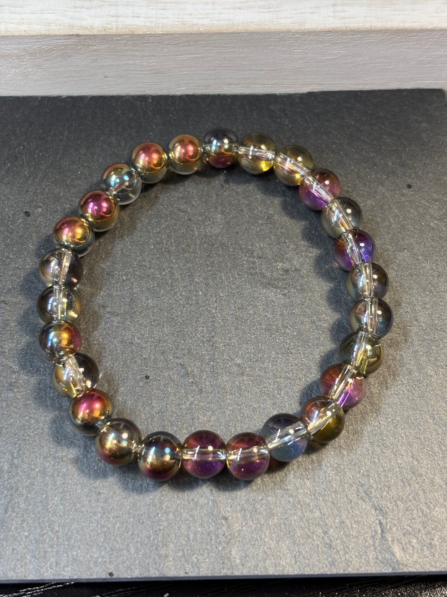 "Macey" - Handmade Glass Beaded Stretch Bracelet