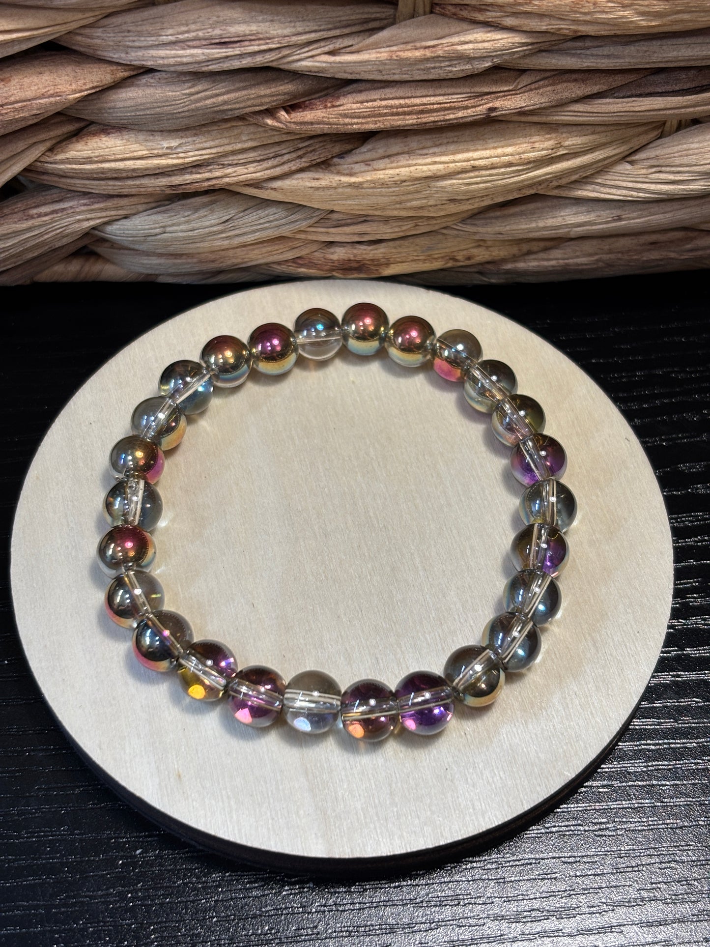 "Macey" - Handmade Glass Beaded Stretch Bracelet