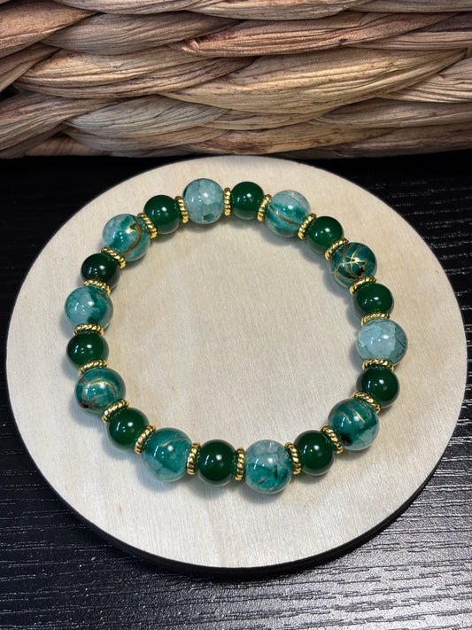 "Jenny" - Handmade Glass Beaded Stretch Bracelet