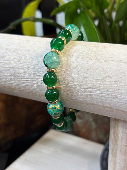 "Julia II" - Handmade Glass Beaded Stretch Bracelet