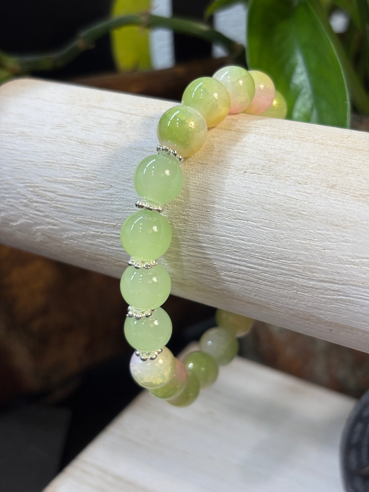 "Margie" - Handmade Glass Beaded Stretch Bracelet