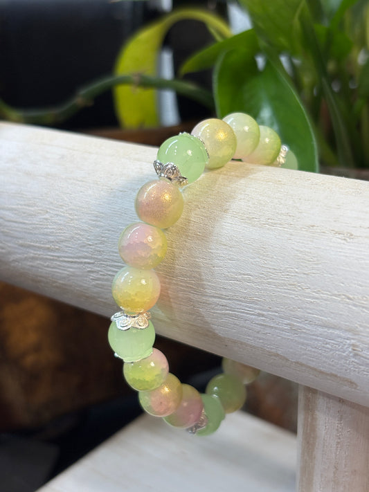 "Margie II" - Handmade Glass Beaded Stretch Bracelet