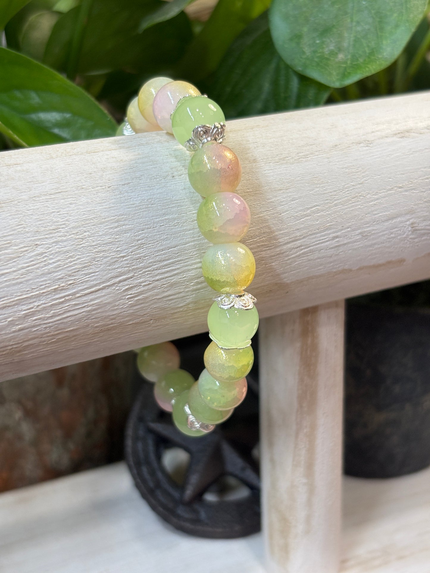 "Margie II" - Handmade Glass Beaded Stretch Bracelet