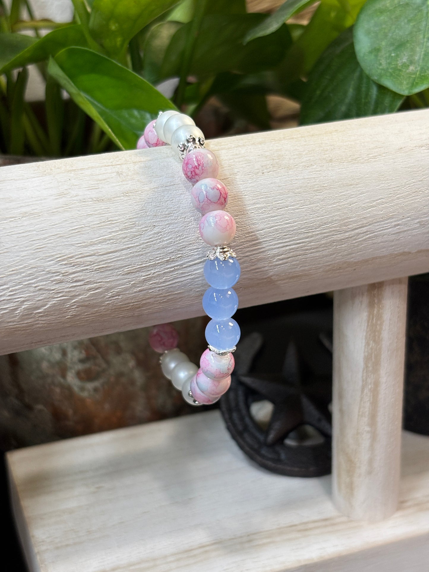 "Baby Shower" - Handmade Glass Beaded Stretch Bracelet