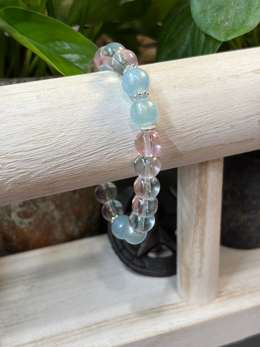 "Baby Shower III" - Handmade Glass Beaded Stretch Bracelet