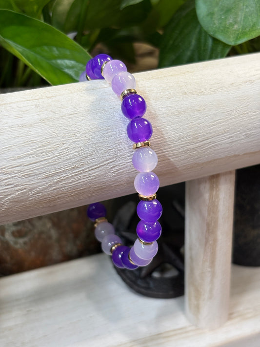 "Pamela" - Handmade Glass Beaded Stretch Bracelet