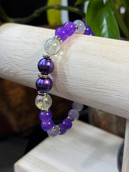 "Lexi II" - Handmade Glass Beaded Stretch Bracelet