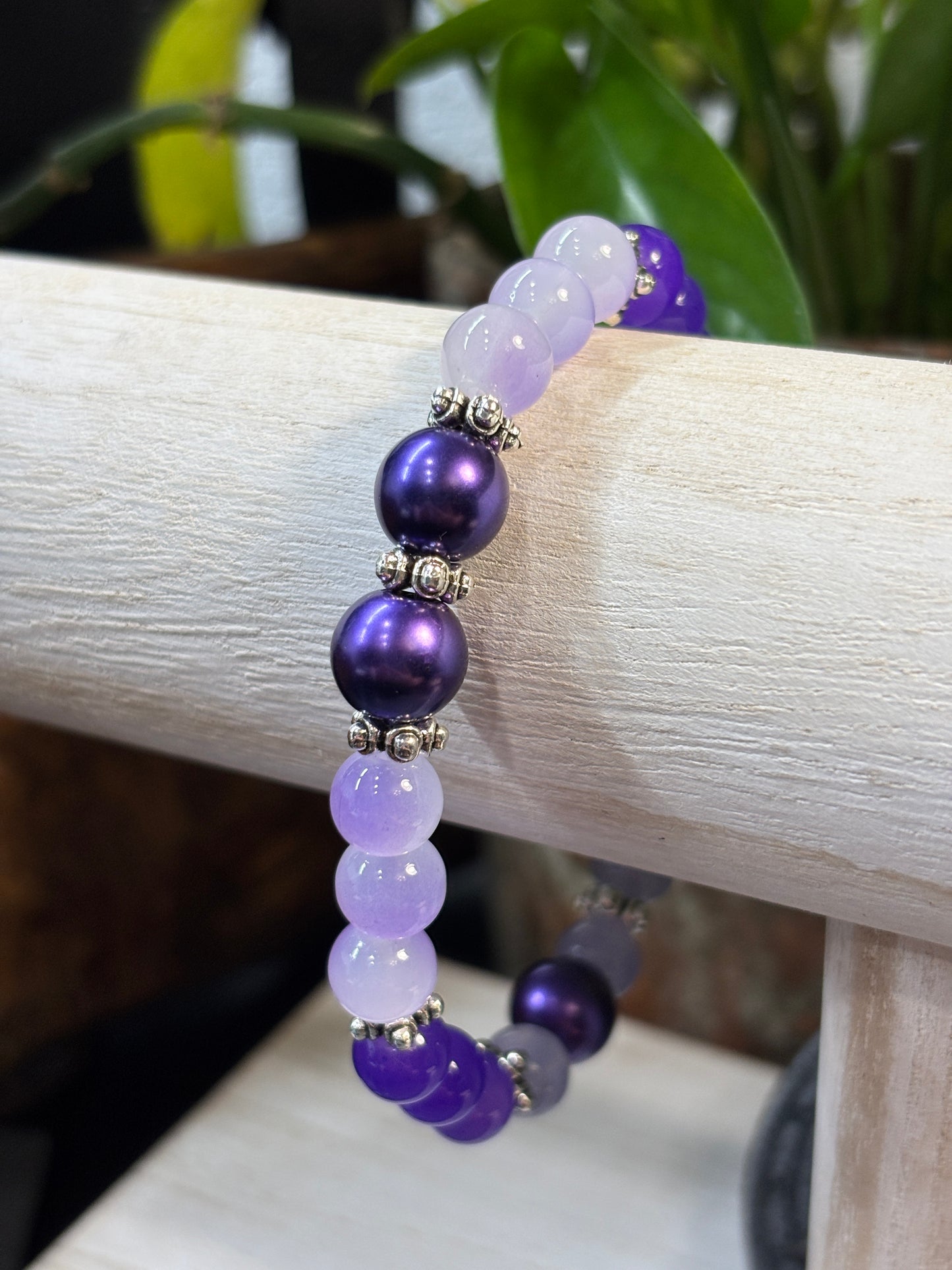Lexi  Handmade Glass Beaded Stretch Bracelet - 1