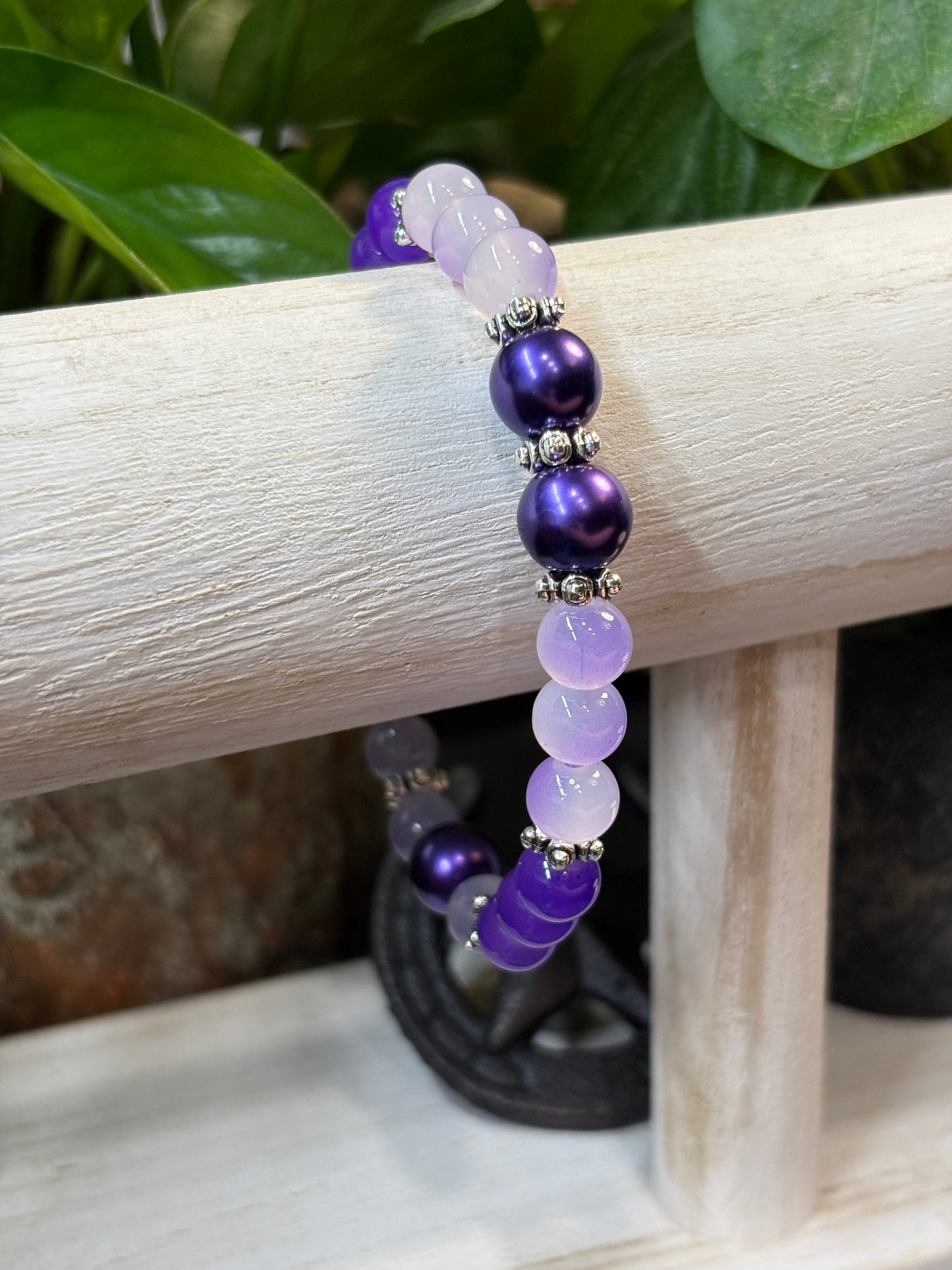 Lexi  Handmade Glass Beaded Stretch Bracelet - 2