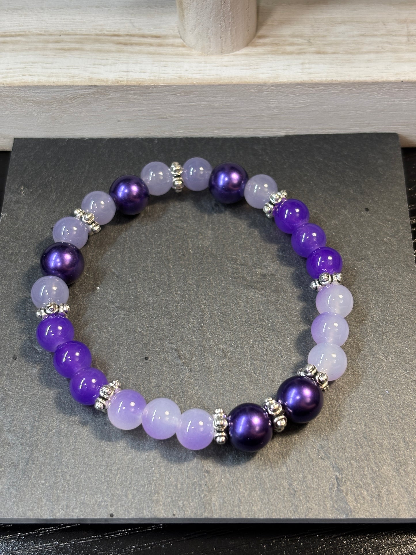 Lexi  Handmade Glass Beaded Stretch Bracelet - 3