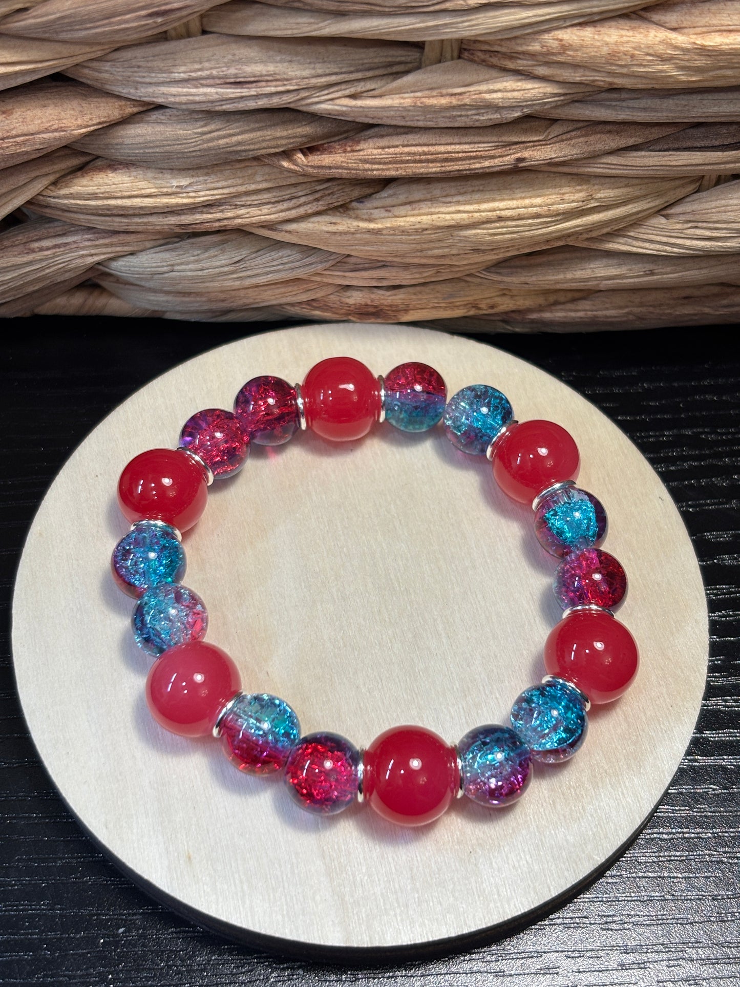 "Wonder II" - Handmade Glass Beaded Stretch Bracelet