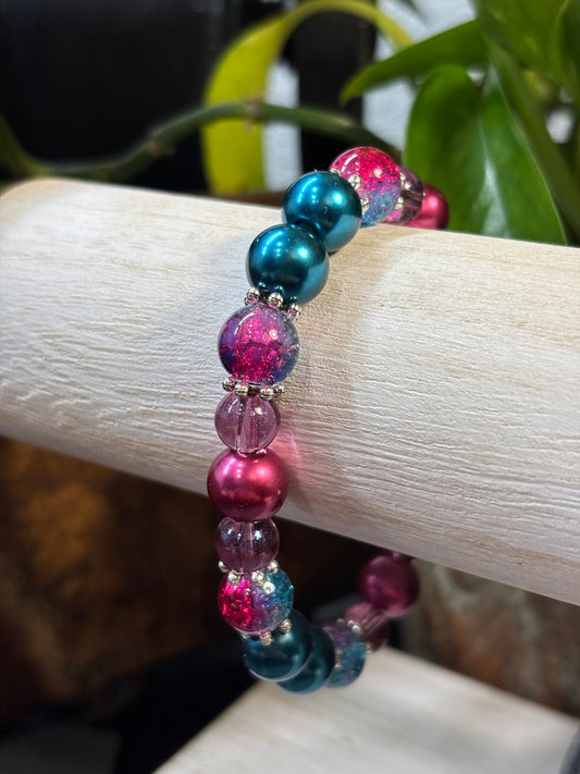 "Chances" - Handmade Glass Beaded Stretch Bracelet