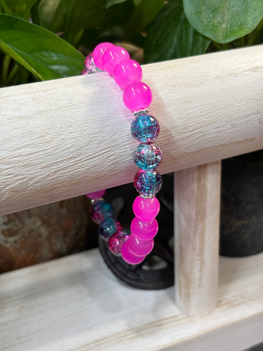 "Arianna" - Handmade Glass Beaded Stretch Bracelet