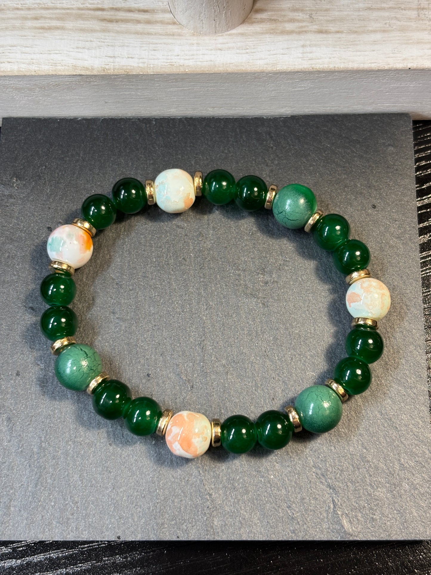 "Taylor" - Handmade Glass Beaded Stretch Bracelet