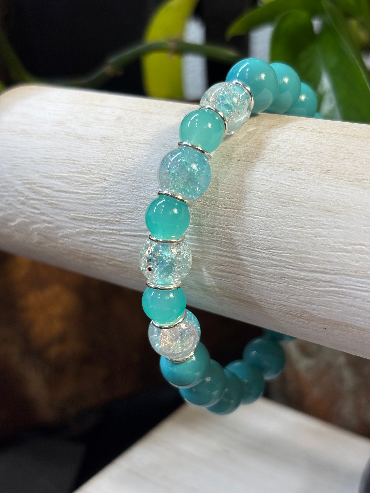 "Cruise II" - Handmade Glass Beaded Stretch Bracelet
